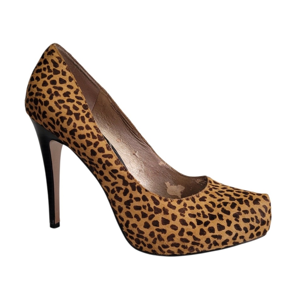 BCBGeneration Parade 2 Leopard Calf Hair Platform Pumps Heels Women's 8.5B